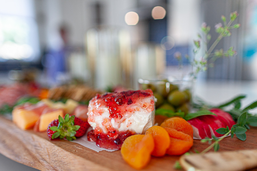 picture of homemade fig spread on a charcuterie board